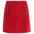 Short Corduroy Skirt with Buttons